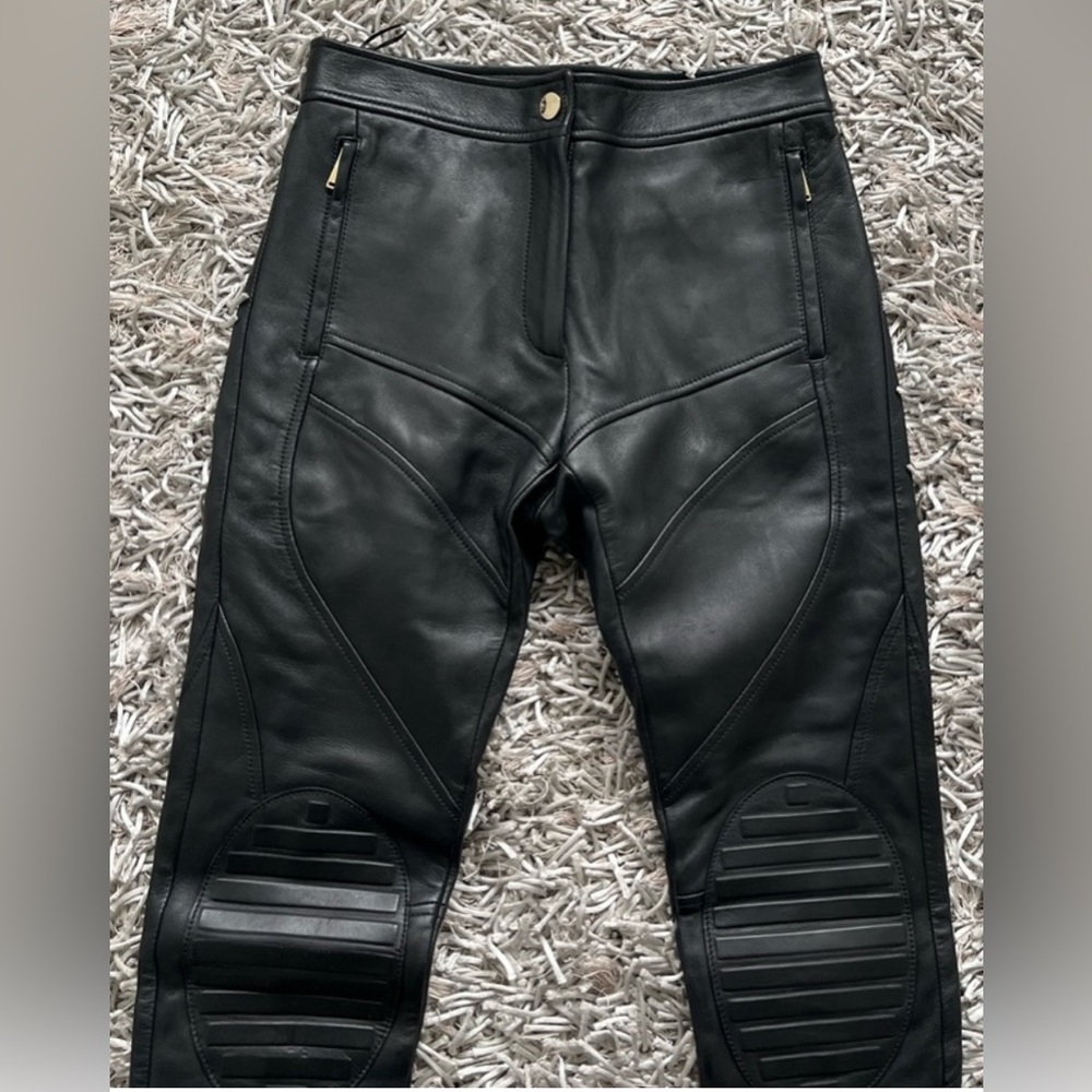 Versace Black Quilted Leather Pants – IT 36 | Authentic - Picture 8 of 15